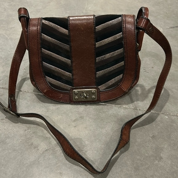 Fossil Brown Leather Crossbody Purse - Picture 1 of 8